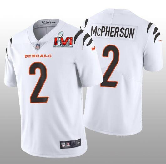 Nike Bengals Men & Women & Youth 2 Evan McPherson White 2022 Super Bowl LVI Vapor Limited Jersey,We sell and wholesale Nike Bengals Men & Women & Youth 2 Evan McPherson White 2022 Super Bowl LVI Vapor Limited Jersey on line form chian!